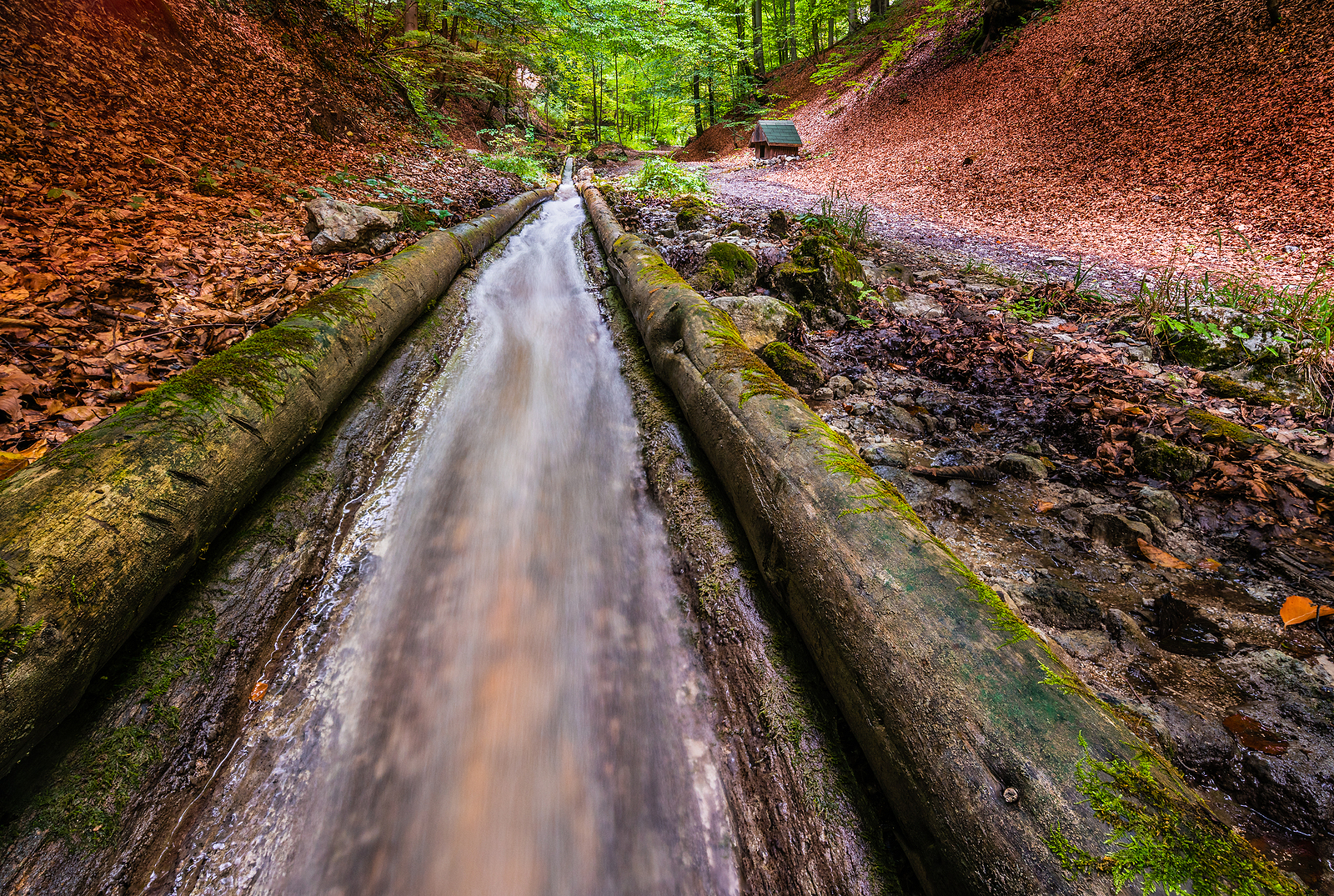 Water channel in the Rakytovo valley